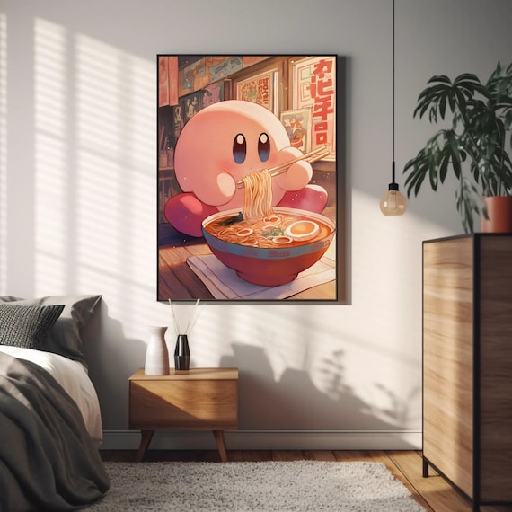 Kirby Ramen Wall Art: Japanese Video Game Poster