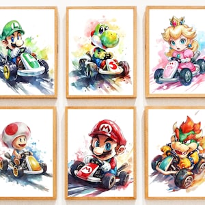 Mario Kart Poster, Super Mario Kunst, Gaming Poster, druckbare Wandkunst, Schlafzimmer Wandkunst, Mario und Luigi Poster, Digitaldruck, Mario Poster