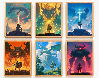 Printable Link Zelda Poster: Epic Link Dragon Wall Art for Gaming Home