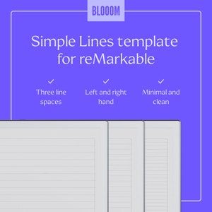 ReMarkable 2 Lined Notebook Templates | Clean and Minimal | Digital Note-Taking Templates | Instant Download
