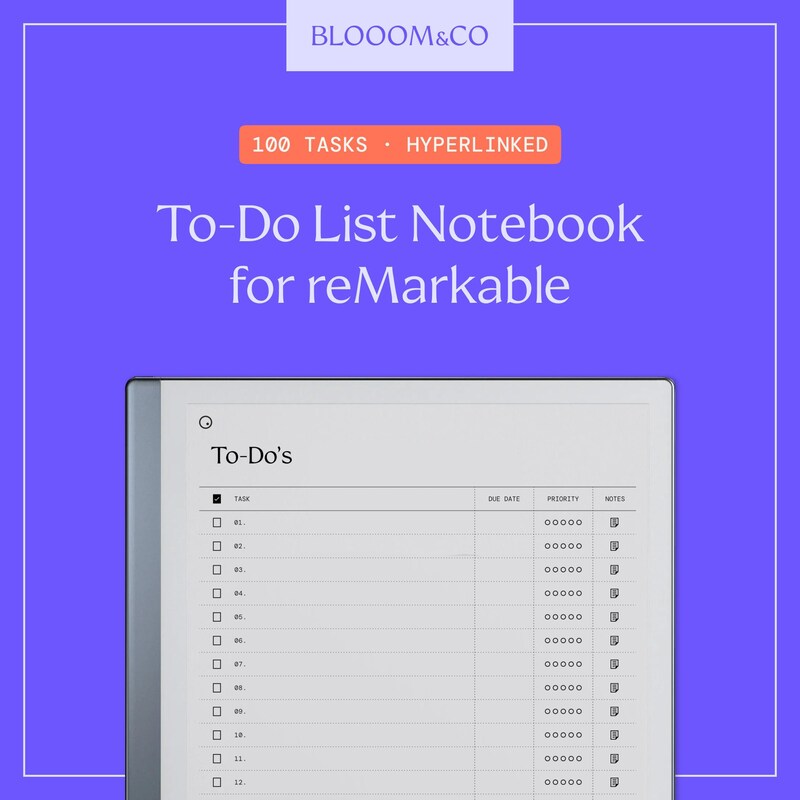 Remarkable 2 Task List Etsy