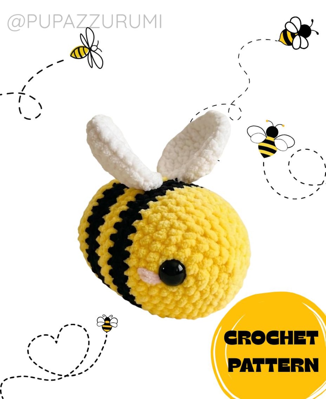 Crochet Pattern: Big B the Bee (italian) - Digital Amigurumi Tutorial ...