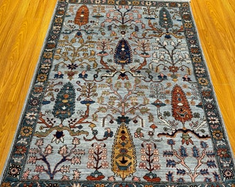 3x5 Gray Cypress Rug - Afghan Rug - Persian Style Afghan Hand knotted Veg dye Wool Oriental rug - Rugs for Living room - Bedroom rug