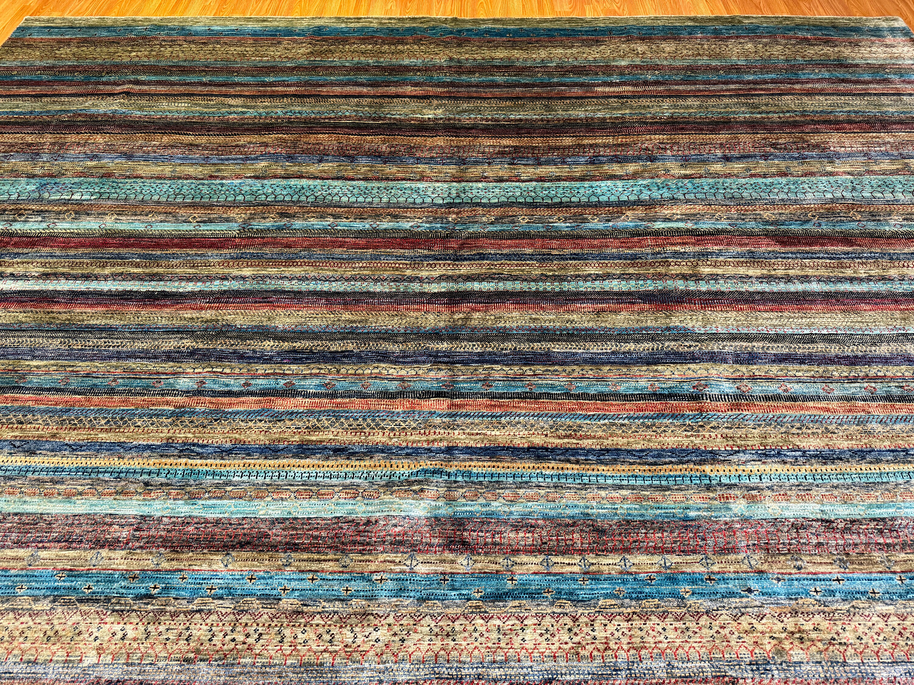 12x16 Ft Multicolor Persian Gabbeh Rug - Hand Knotted Tribal Wool Rug ...