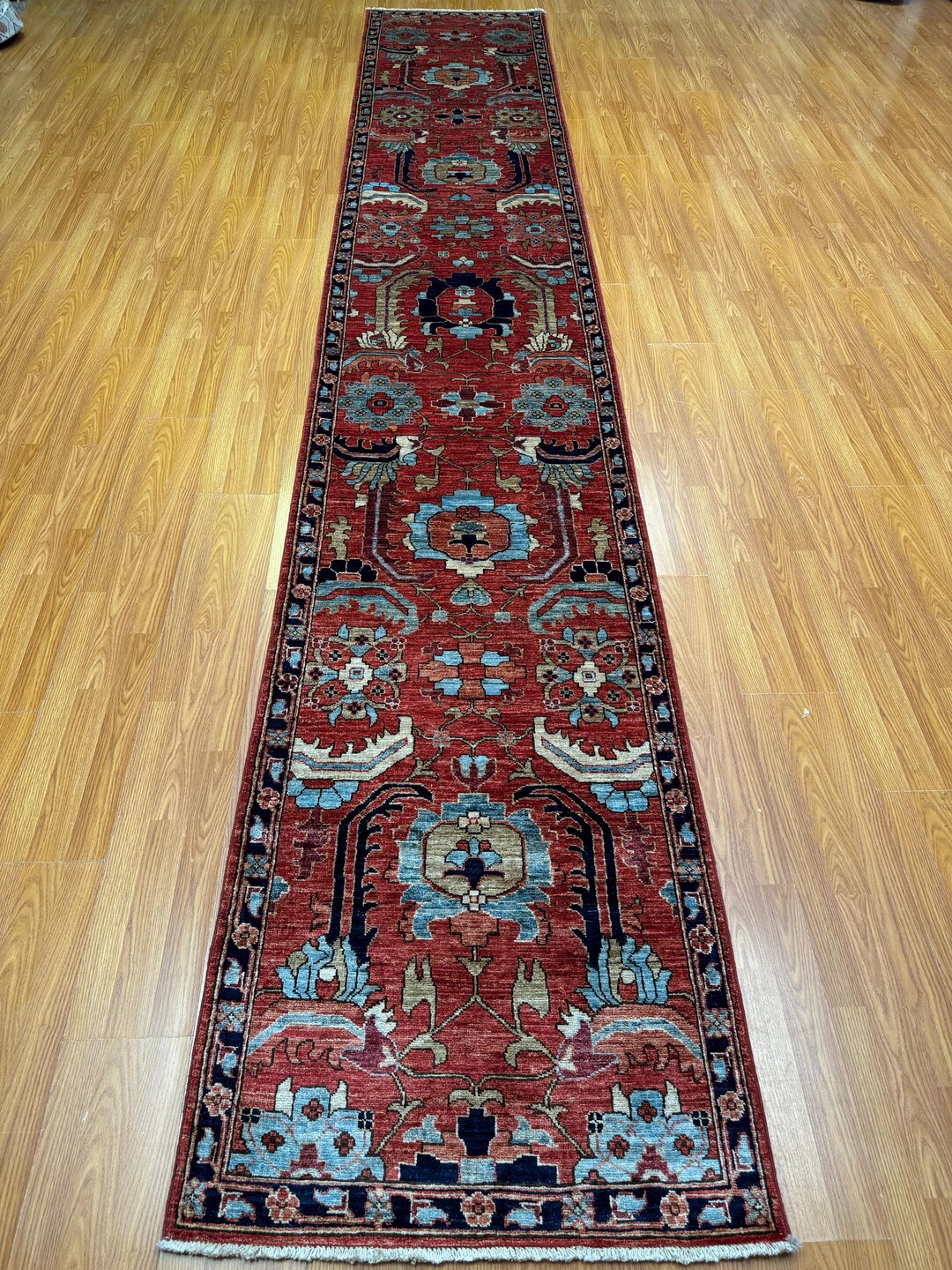 3x16 Heriz Floral Persian Style Runner Rug - Hand Knotted Afghan Rug ...