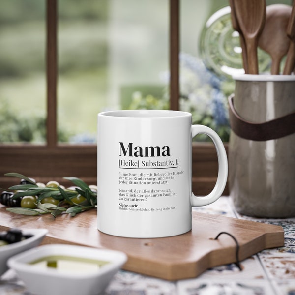 Mama Definition Tasse personalisierbar mit Namen Mutter Tasse Geschenk Einzug Geburtstag Geschenk Muttertag Geburt Geschenk Mutter