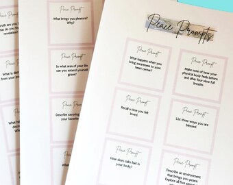 Mindfulness Journal Prompts, Peace Prompts, Yoga Geschenk (druckbar)