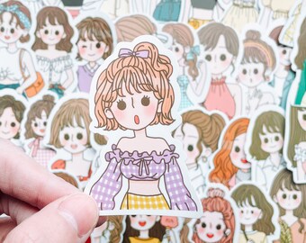 10 Cartoon Girl Stickers