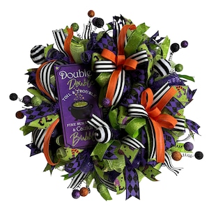 Halloween Wreath, Halloween Wreaths for Front Door, Spooky Halloween Decor, Witch Wreath, Front Door Decor, Halloween Swag, Fall Wreath