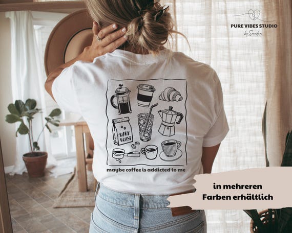 Coffee Lover T-Shirt – Lustiges Kaffee Design mit Illustration Spruch, Geschenkidee für Baristas Kaffeeliebhaber, minimalistisch & cool