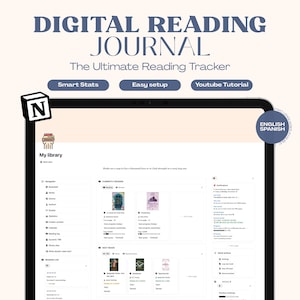 Ultimate Reading Journal Notion Template | Digital Reading Tracker | Automated Reading Stats