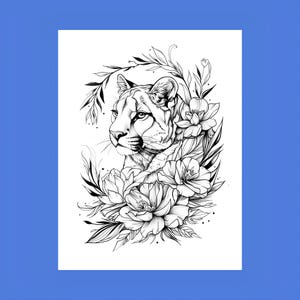 50 Floral Animal Coloring Pages, animal coloring