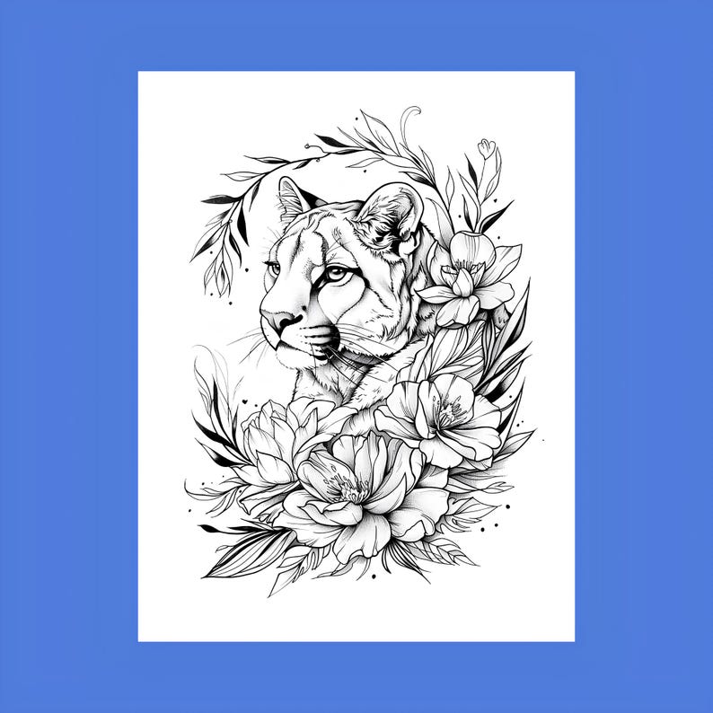 50 Floral Animal Coloring Pages, animal coloring