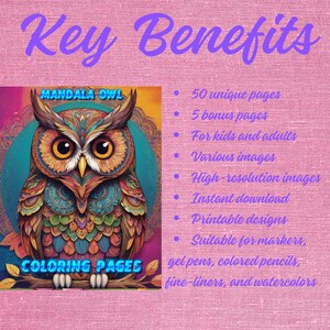 Owl Mandala Coloring Pages: 50 Printable Designs for Relaxation (PDF ...