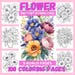 100 Flower Coloring Pages: Botanical Art for Adults & Kids (digital ...