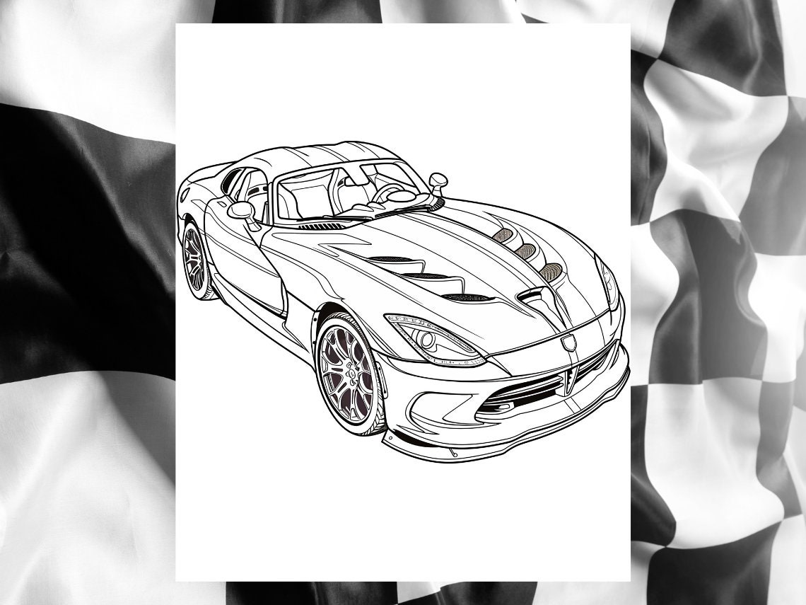 50 Muscle Cars Coloring Pages for Kids and Adults | Old Cars | Classic ...