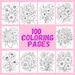 100 Flower Coloring Pages: Botanical Art for Adults & Kids (digital ...