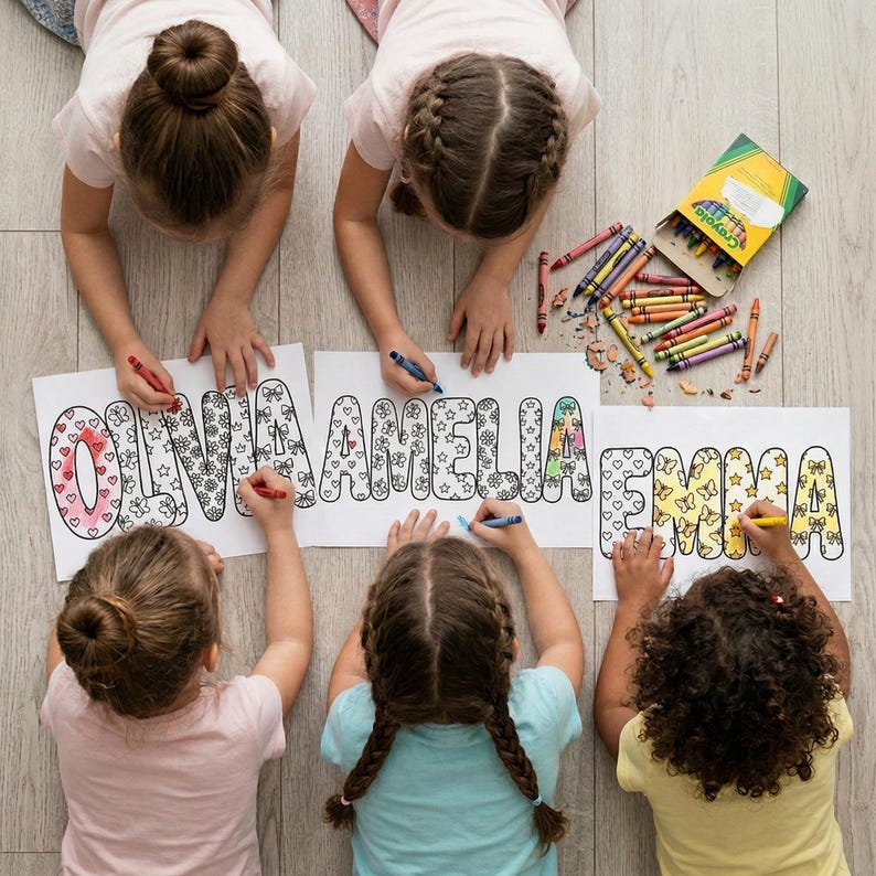 custom name coloring, girls slumber party, birthday coloring, girls party activity, kids activity page, Birthday Party Favors, custom student name, classroom coloring, custom student name, sleepover printable custom name, custom coloring