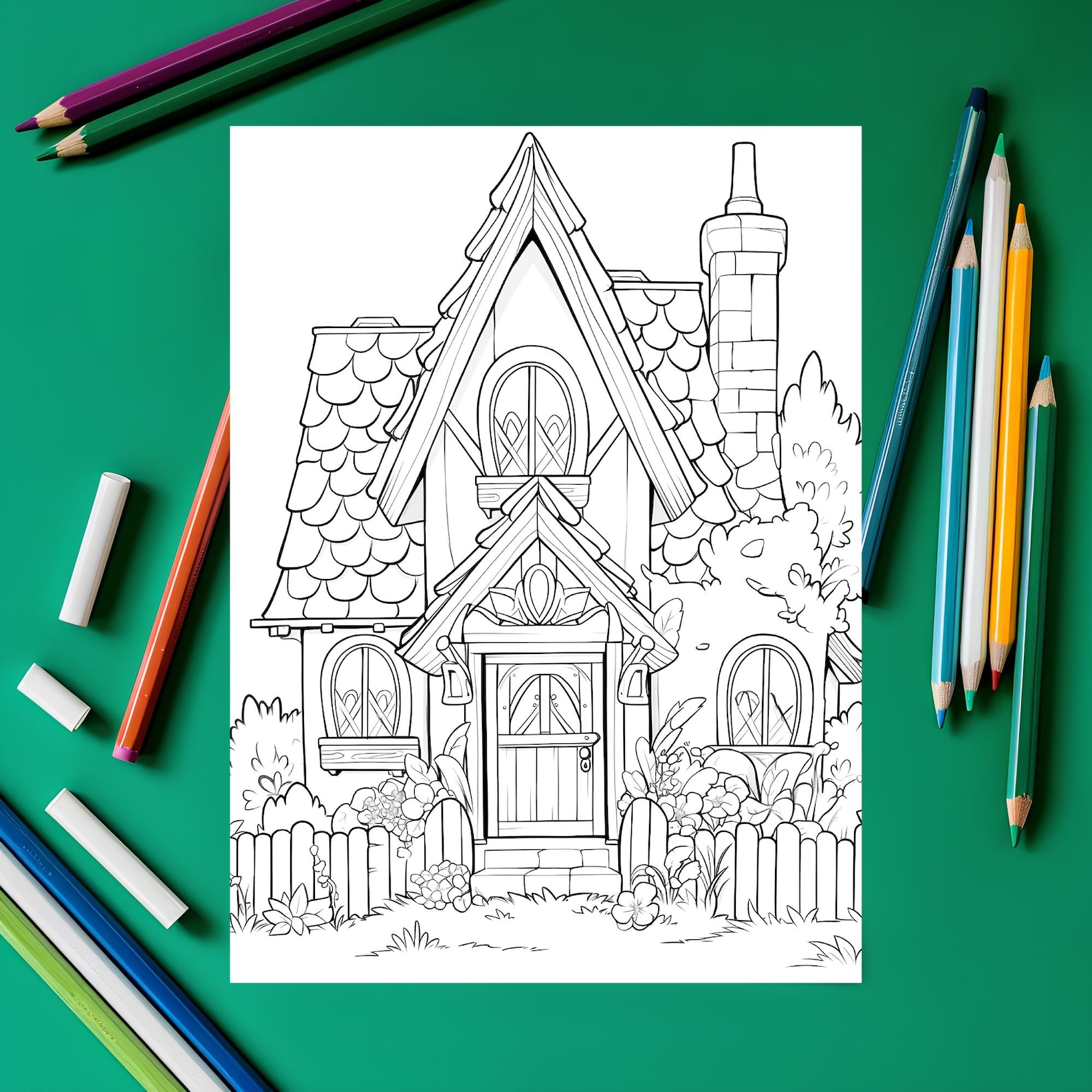 50 Country Cottage Coloring Pages | Cozy Cottage Coloring Page for ...