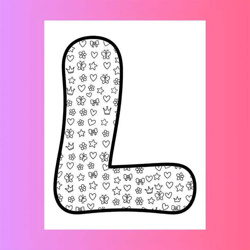 Printable Doodle Alphabet Coloring Pages for Kids | Kawaii Bubble ...