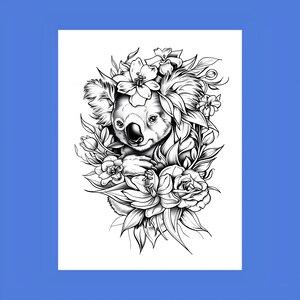 50 Floral Animal Coloring Pages, animal coloring