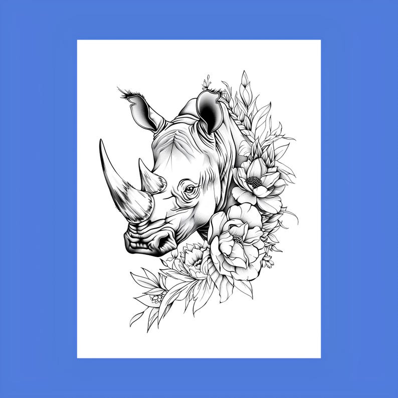 50 Floral Animal Coloring Pages, animal coloring