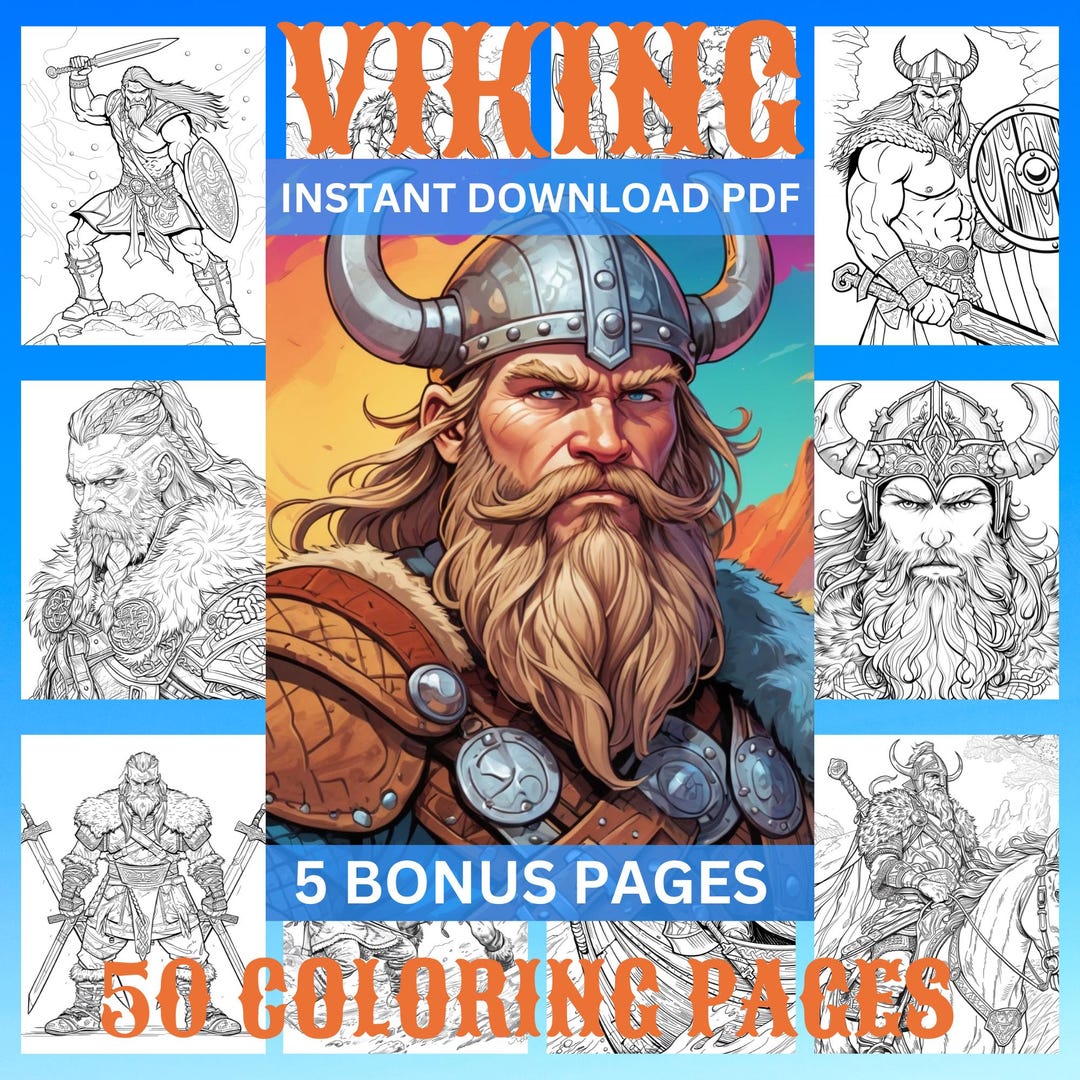 50 Viking Coloring Pages for Kids Viking Coloring Sheets for Adults ...