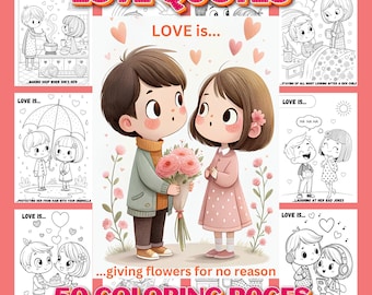 Love Quotes Coloring Pages: Romantic Valentine Activity (Instant Download)