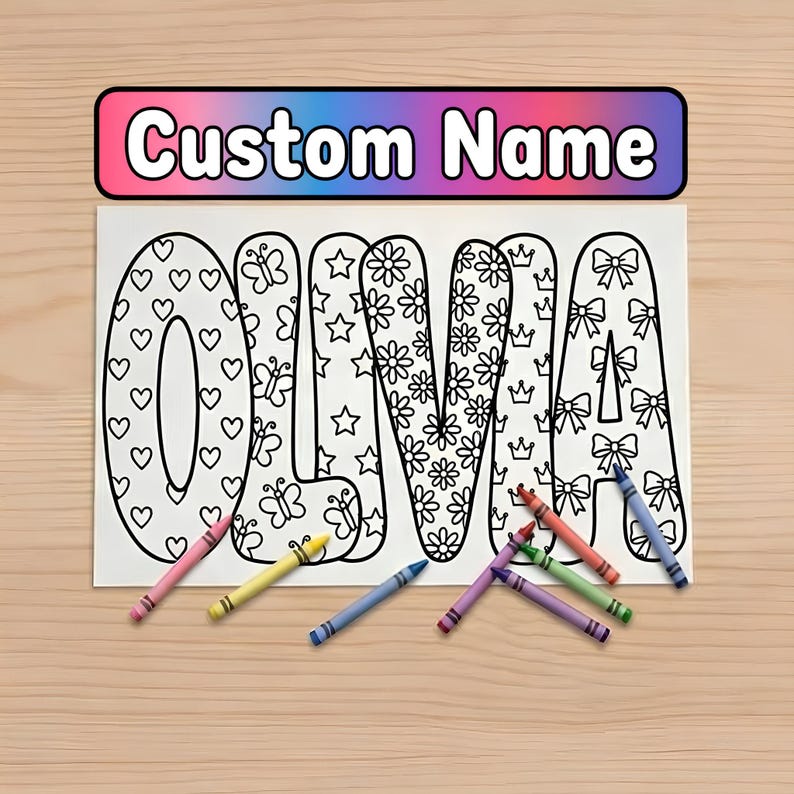 custom name coloring, girls slumber party, birthday coloring, girls party activity, kids activity page, Birthday Party Favors, custom student name, classroom coloring, custom student name, sleepover printable custom name, custom coloring