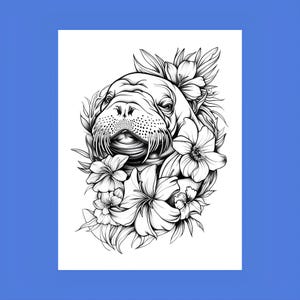 50 Floral Animal Coloring Pages, animal coloring