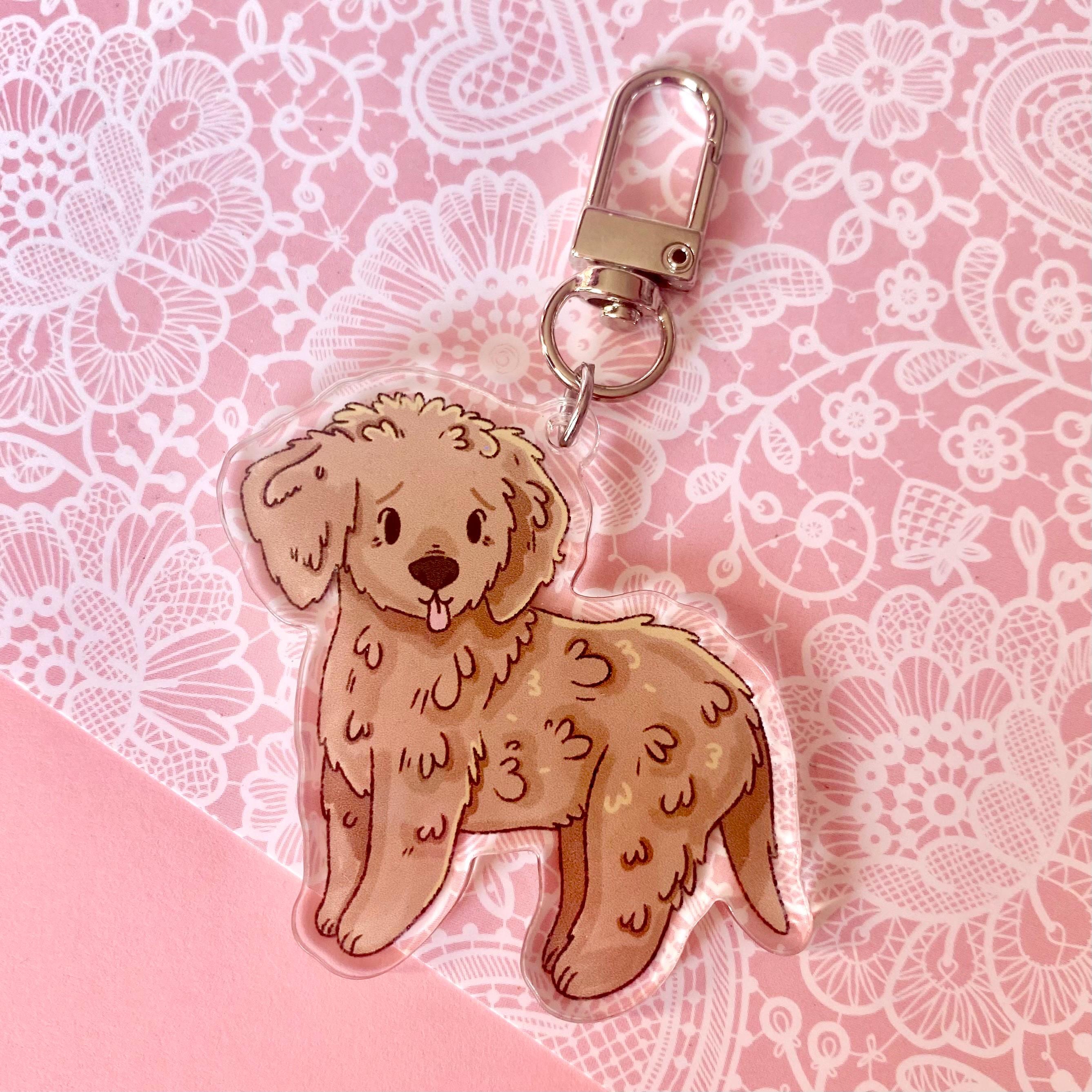 Cockapoo Acrylic Keychain – Kawaii Puppy With Silver Clasp - Etsy
