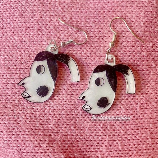 Handmade Hyperpigmentation Meme Earrings: Hand-painted Plastic Earrings