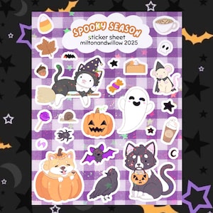 Spooky Season Sticker Sheet - Holographic Glitter Halloween Stickers