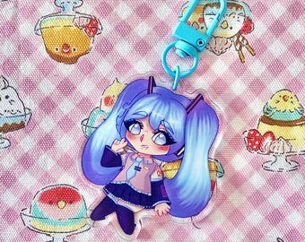 Hatsune Miku Keychain: Kawaii Chibi Vocaloid Acrylic Charm