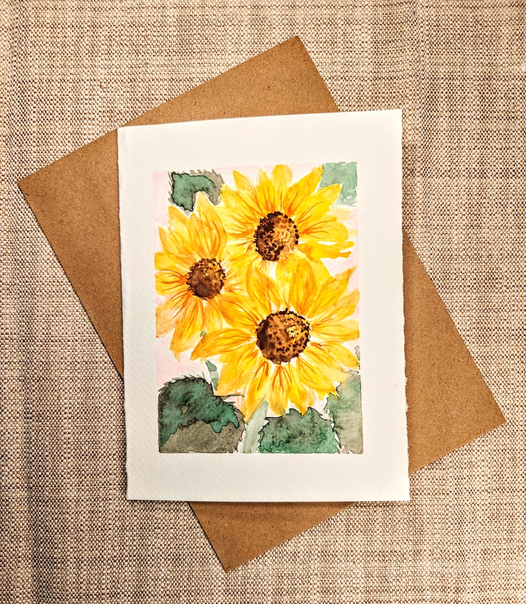 Original Hand Painted NOT A PRINT Watercolor Floral Card All Occasion ...