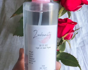 Eau de rose pure biologique, tonique naturel pour le visage (250ml) la livraison ne se fait qu'en point relais gratuitement