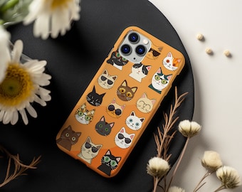 Caso amante del gato lindo gato caso iPhone caso Samsung caso, iPhone 15 caso, iPhone 14 caso, iPhone 14 Pro caso, Samsung, iPhone 13 Pro Max