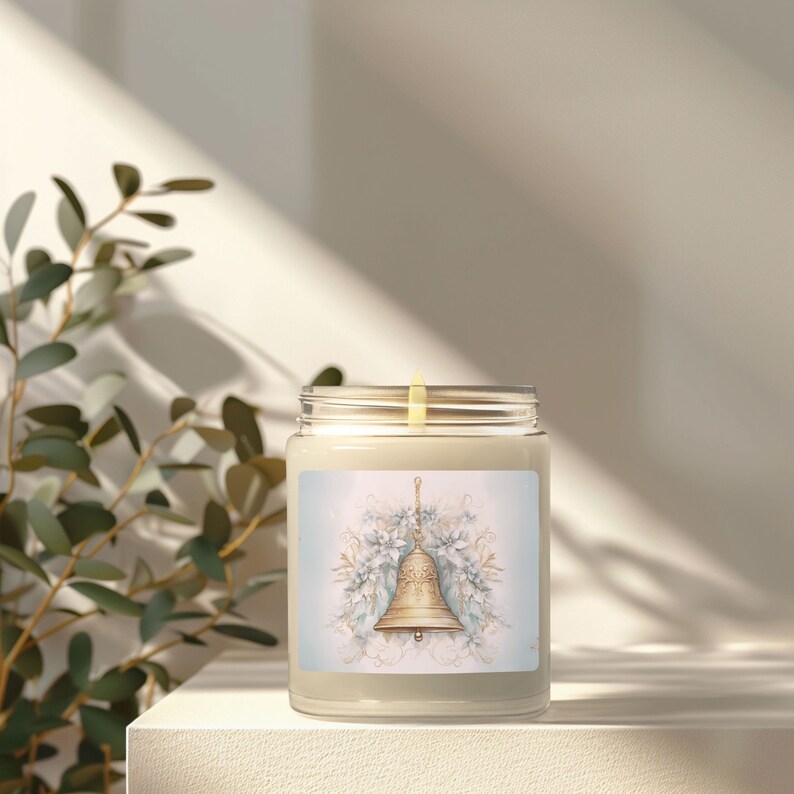 Christmas Candle Bell Scented Soy Candle, 9oz, 5060 Hour Burn Time