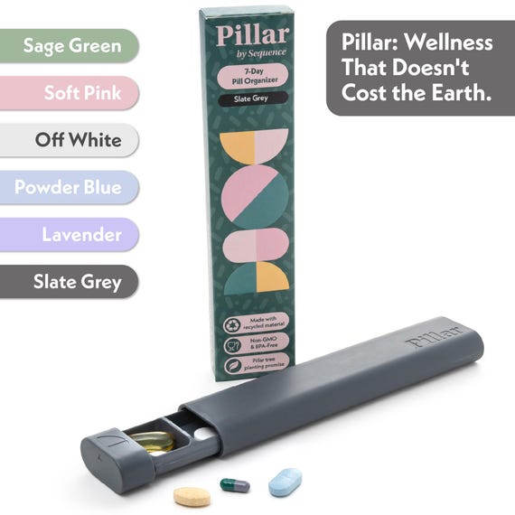 Pillendoos 7 dagen met 2 vakken Blauw/Paars Compact nu €4,95