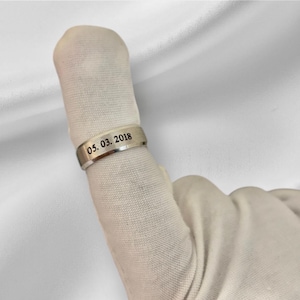 Stainless Steel Engraved Ring | Custom Engraved Stainless Steel Ring | Stainless Steel Silver