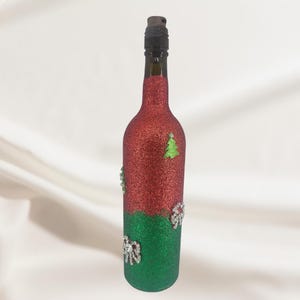 Glitter Lighted Wine Bottle: Blingy Centerpiece