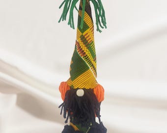 Handmade Holiday  Gnome: Black History Month, African, Christmas, BCA, Halloween Fabric Holiday Decor