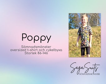 Poppy Printed Oversized t-shirt and bike shorts