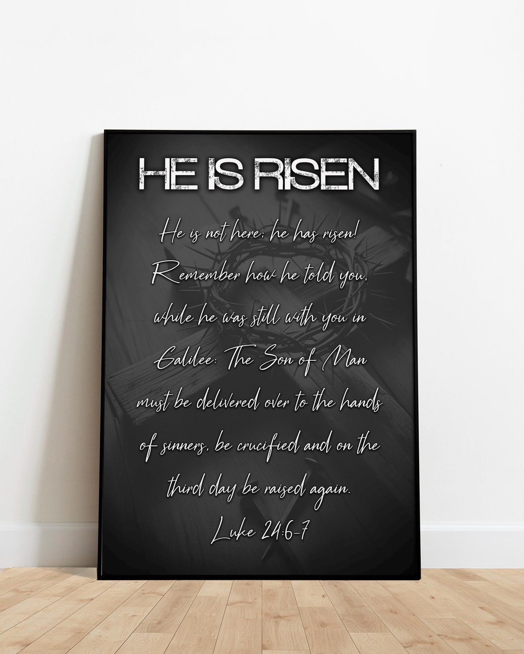 Luke 24:6-7 | He is Risen | Easter| Bible Verse | Printable Wall Art ...