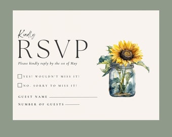 Sunflower Acceptance card / Sunflower RSVP