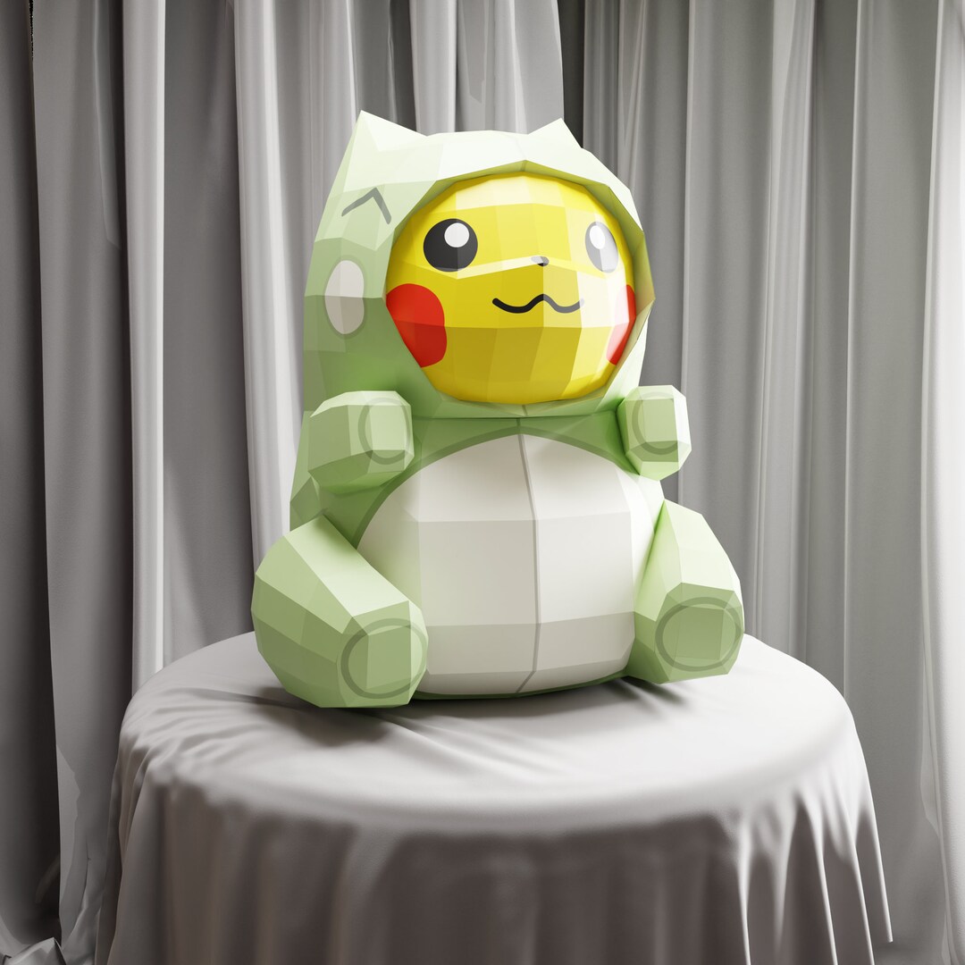 Pikachu Sustituto Papercraft, Pdf, DXF format compatible with cricut