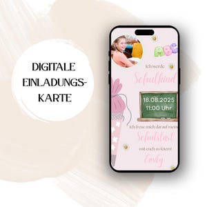 Modèle d'invitation numérique d'inscription scolaire rose