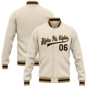 Alpha Phi Alpha varsity poly wool bomber jacket