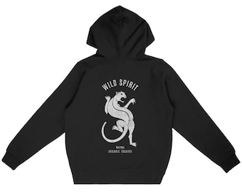 Unisex Eco-Friendly Organic Cotton Hoodie – Wild Spirit Feline Sustainable Ethical Hoodie