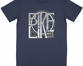 Unisex organic cotton bicycle t-shirt - &quot;Bike like Nice Guy&quot;